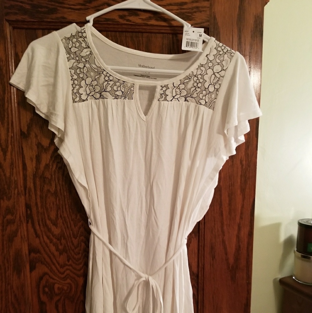 White and black maternity blouse